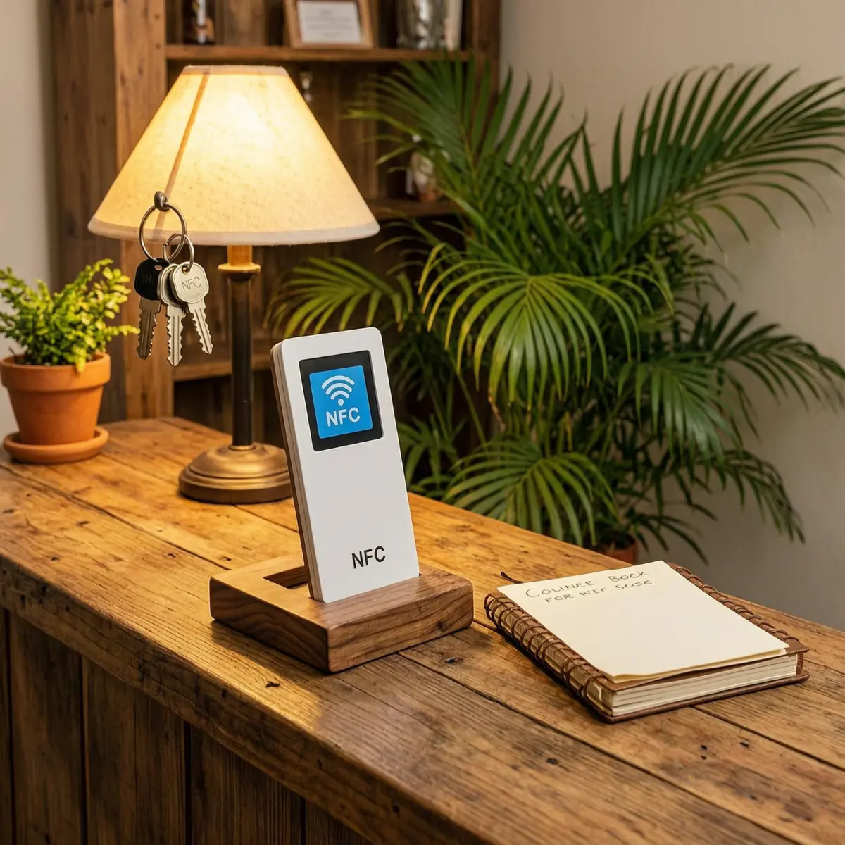 Tap stand on a hostel reception desk